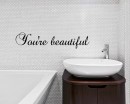 Quotes - You're Beautiful Motivational Quote Wall Stickers Vinyl Lettering